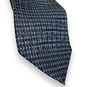 Vintage NEO Bill Blass Designer Silk Tie Black Oval Geometric Subtle Pattern